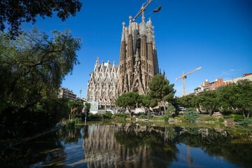 The landmark Sagrada Familia in Barcelona, Spain
