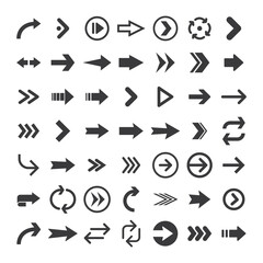 Arrows collection. Set of arrow pictogram icons. Arrowhead symbols.