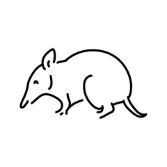 Australian bandicoot color line illustration. Animals of Australia