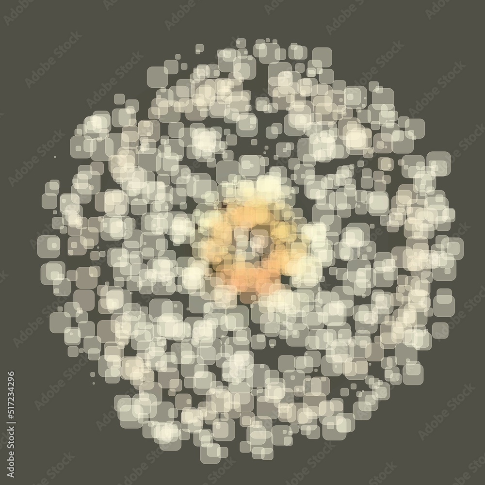 Aufkleber abstract geometric sphere of many square glittering in space explosion of confetti rounded square