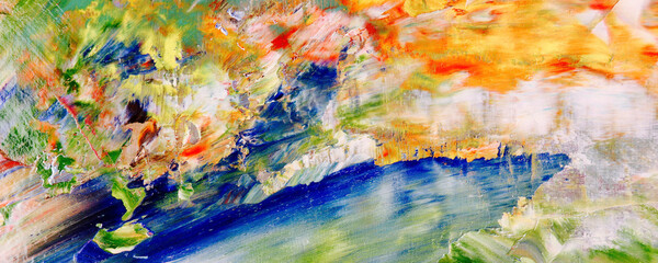 Color texture. Hand drawn oil painting on canvas. Abstract art background. Modern, contemporary art. Colorful canvas. Wall decor background