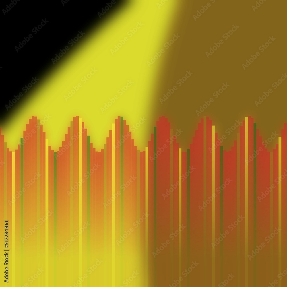 Poster abstract colorful illustration of stylized sound frequency equalizer element rainbow lines and wave