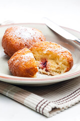 homemade donut filled with marmalade