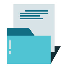 folder and document icons on transparent background