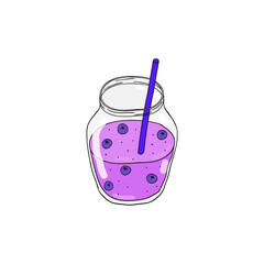 Doodle blueberry smoothie.