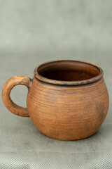      Ceramics, a ceramic product made with your own hands, made on a potter's wheel, a jug, a mug, clay. 