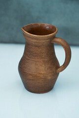      Ceramics, a ceramic product made with your own hands, made on a potter's wheel, a jug, a mug, clay. 