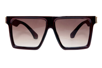 oversize square sunglasses for men and women maroon frame with brown lens front view