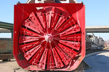 Vintage train snow plough	