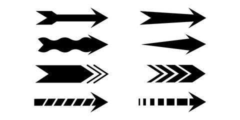 Vector Black Arrows Set on White Background. Arrow, Cursor and pointers