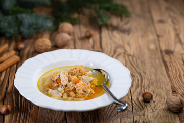 Traditional Christmas food in Czech Republic - fish soup