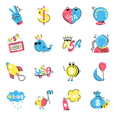 Pack of USA Independence Stickers
