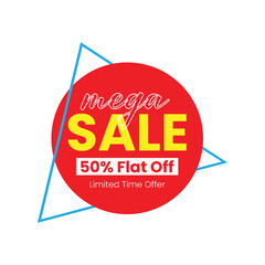 Sale Tag. Special offer, big sale, discount, best price, mega sale tag. Mega Sale Tag. Vector Illustration