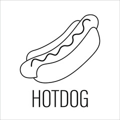 Vector icon of a hot dog.