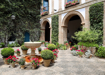 Fototapeta na wymiar One of charming patios of Cordoba