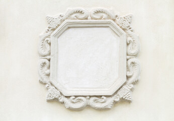 Beautiful vintage decoration plaster molding frame on wall