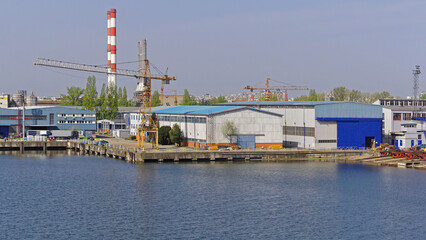 Fototapeta na wymiar River shipyard docks