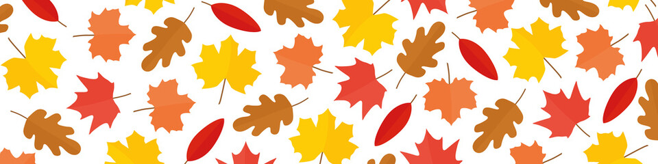 banner with autumn leaves - vector illustration