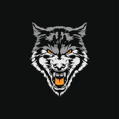 Wolf logo design vector