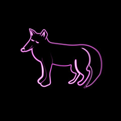 Vector illustration of a fox with neon effect.