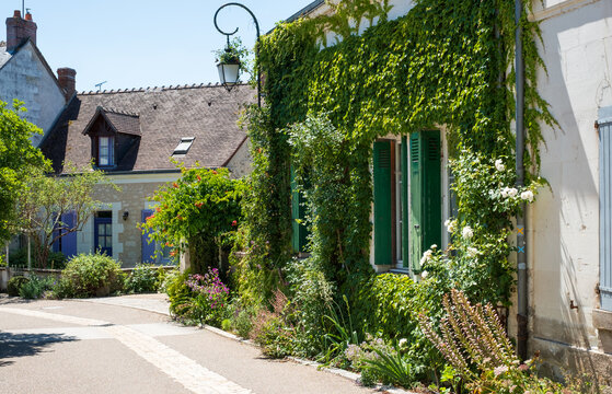 Chedigny in the Loire Valley, France. The village has been turned into a giant garden and is known as a garden village or 'Remarkable Garden'. 
