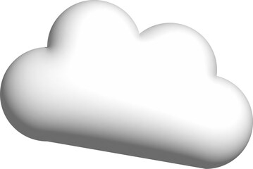 Cloud 3d icon on the white background.	