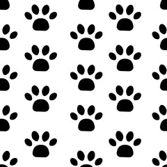 black and white pattern of animal tracks. cat tracks. dog tracks