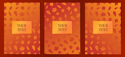 Autumn background decorated with leaves for shopping or promotional poster. Vector design.