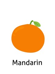 Mandarin fruit illustration for kids education 