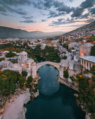 Naklejka premium View of Mostar in the early morning