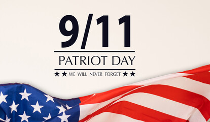 September 11, patriot day background. United states flag poster. Modern design illustration.