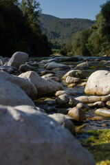 Paisaje del r&iacute;o Serpis a su paso por Lorxa, en el interior de la provincia de Alicante, Comunidad Valenciana, Espa&ntilde;a