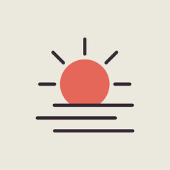 Summer sun heat vector icon. Weather sign