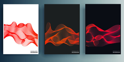 Bright poster with dynamic waves. Minimal design for flyer, poster, brochure cover, background, wallpaper, typography or other printing products. Vector illustration.