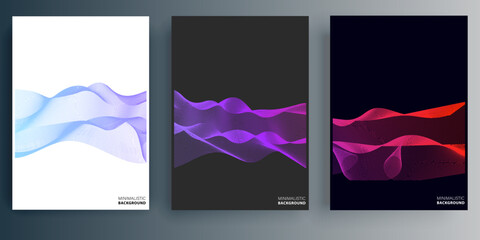 Bright poster with dynamic waves. Minimal design for flyer, poster, brochure cover, background, wallpaper, typography or other printing products. Vector illustration.