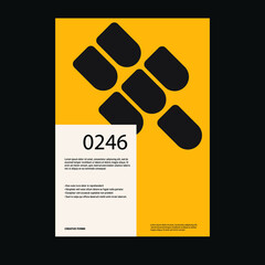 Bauhaus poster template layout with clean typography and minimal vector pattern with abstract geometric shapes. Great for poster art, album cover prints.