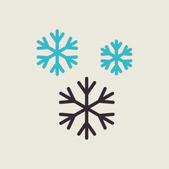 Snowflakes vector isolated flat icon. Weather sign