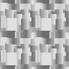 Monochrome black and white squares seamless pattern. Patchwork abstract background. Vector illustration.