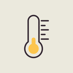 Thermometer vector isolated flat icon. Weather sign