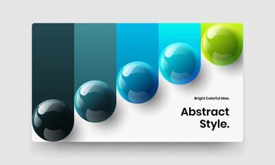 Colorful 3D spheres presentation concept. Bright web banner design vector template.