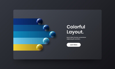 Simple book cover design vector layout. Unique realistic balls banner illustration.