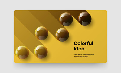 Simple site vector design concept. Amazing realistic balls annual report template.