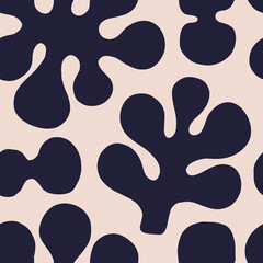Beautiful seamless pattern with abstract organic shapes. Cute background in naive style