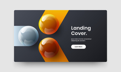 Premium web banner design vector concept. Abstract realistic balls catalog cover illustration.