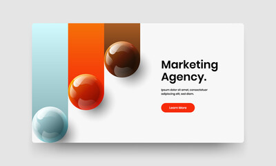 Abstract front page vector design concept. Isolated realistic balls corporate brochure layout.