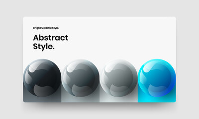 Fresh flyer vector design concept. Trendy 3D balls pamphlet illustration.