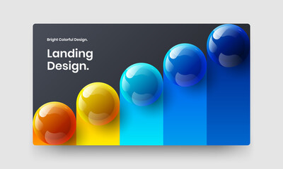 Amazing realistic spheres cover illustration. Abstract company identity vector design layout.
