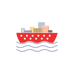 ship in the sea vector illustration