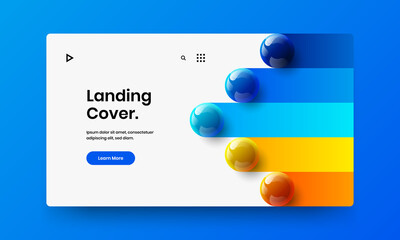 Premium handbill vector design illustration. Clean realistic spheres corporate brochure layout.