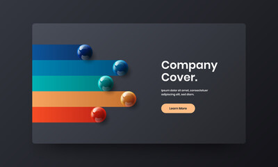 Naklejka premium Modern website vector design layout. Creative 3D balls company brochure template.